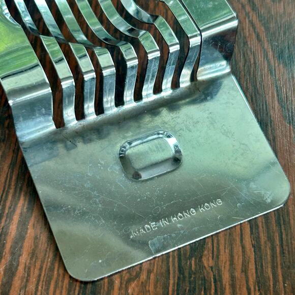 Vintage Egg Slicer Retro Kitchen Gadget Hong Kong Metal Utensil 1960s - Picture 3 of 8